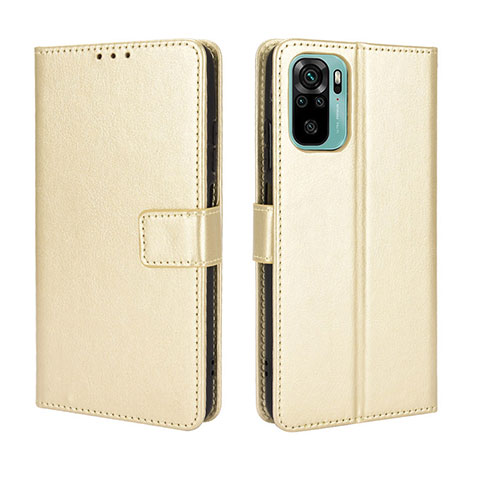 Funda de Cuero Cartera con Soporte Carcasa BY5 para Xiaomi Poco M5S Oro