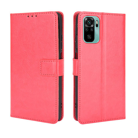 Funda de Cuero Cartera con Soporte Carcasa BY5 para Xiaomi Poco M5S Rojo