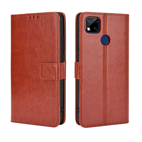 Funda de Cuero Cartera con Soporte Carcasa BY5 para Xiaomi Redmi 9 Activ Marron