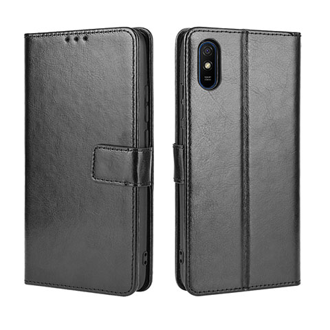 Funda de Cuero Cartera con Soporte Carcasa BY5 para Xiaomi Redmi 9A Negro