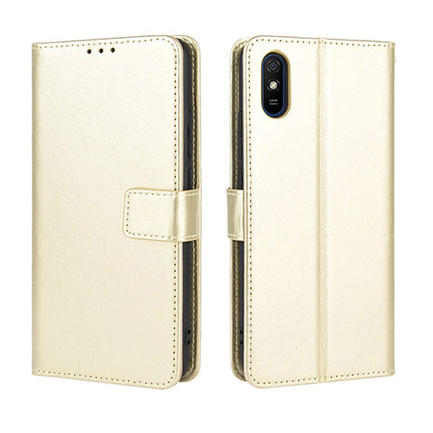 Funda de Cuero Cartera con Soporte Carcasa BY5 para Xiaomi Redmi 9i Oro