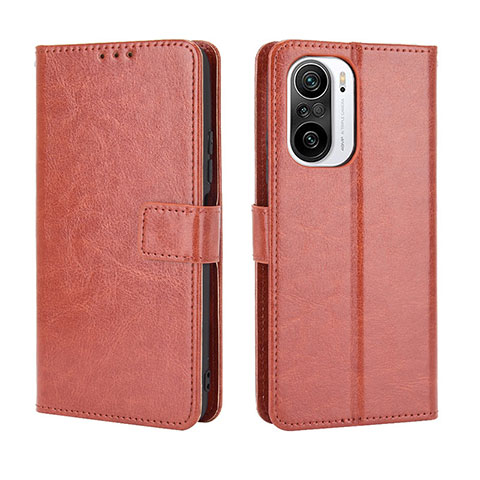 Funda de Cuero Cartera con Soporte Carcasa BY5 para Xiaomi Redmi K40 5G Marron