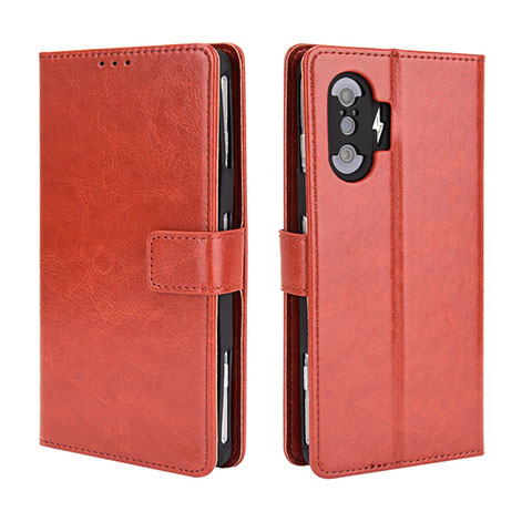 Funda de Cuero Cartera con Soporte Carcasa BY5 para Xiaomi Redmi K40 Gaming 5G Marron