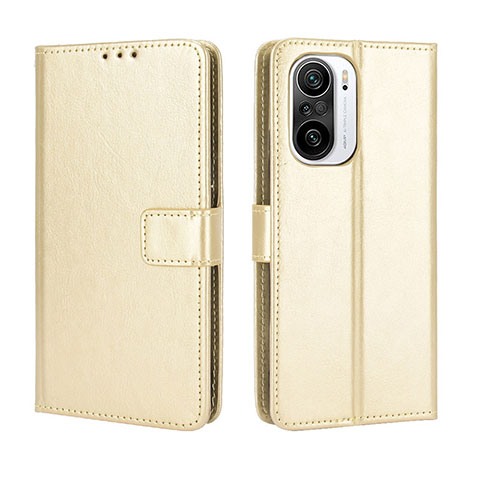 Funda de Cuero Cartera con Soporte Carcasa BY5 para Xiaomi Redmi K40 Pro 5G Oro