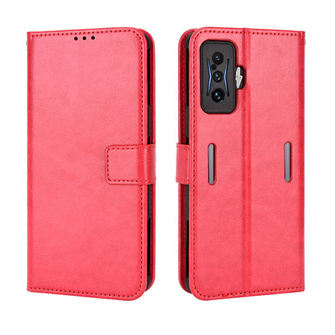 Funda de Cuero Cartera con Soporte Carcasa BY5 para Xiaomi Redmi K50 Gaming 5G Rojo