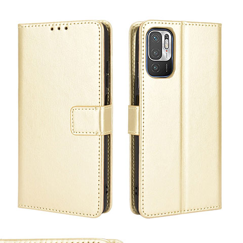 Funda de Cuero Cartera con Soporte Carcasa BY5 para Xiaomi Redmi Note 10 5G Oro