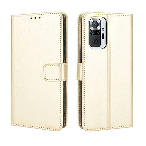 Funda de Cuero Cartera con Soporte Carcasa BY5 para Xiaomi Redmi Note 10 Pro Max Oro