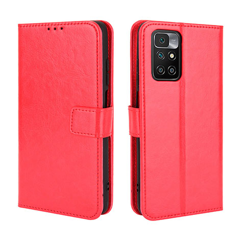 Funda de Cuero Cartera con Soporte Carcasa BY5 para Xiaomi Redmi Note 11 4G (2021) Rojo