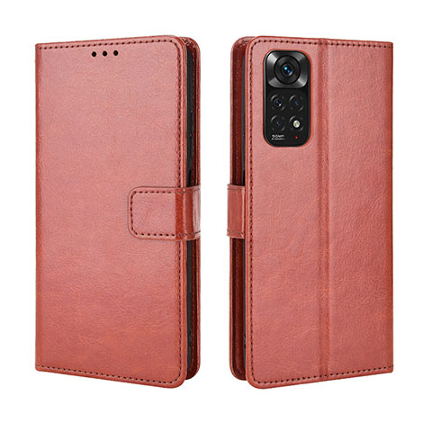 Funda de Cuero Cartera con Soporte Carcasa BY5 para Xiaomi Redmi Note 11 4G (2022) Marron