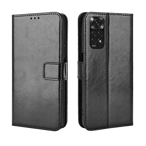 Funda de Cuero Cartera con Soporte Carcasa BY5 para Xiaomi Redmi Note 11 4G (2022) Negro