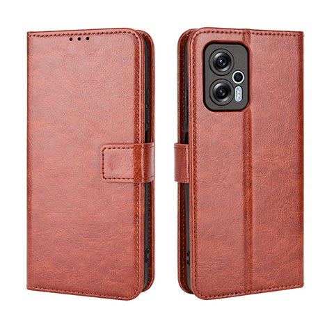 Funda de Cuero Cartera con Soporte Carcasa BY5 para Xiaomi Redmi Note 11T Pro 5G Marron