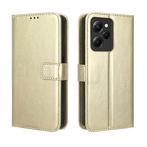 Funda de Cuero Cartera con Soporte Carcasa BY5 para Xiaomi Redmi Note 12 Pro Speed 5G Oro