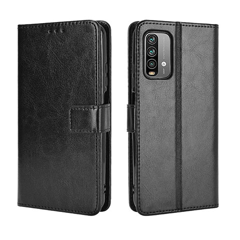 Funda de Cuero Cartera con Soporte Carcasa BY5 para Xiaomi Redmi Note 9 4G Negro