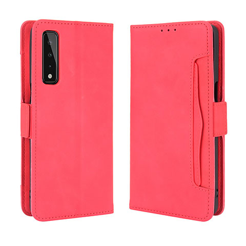 Funda de Cuero Cartera con Soporte Carcasa BY6 para LG Stylo 7 Rojo