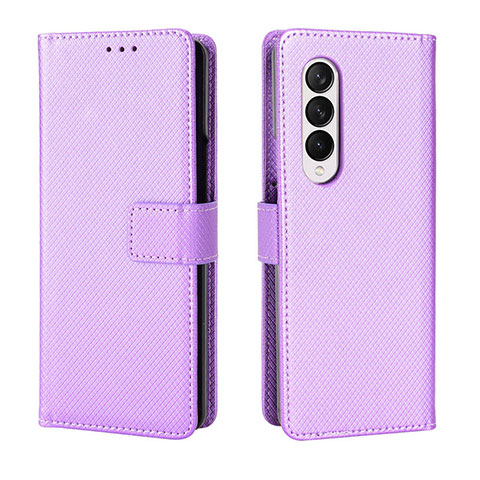 Funda de Cuero Cartera con Soporte Carcasa BY6 para Samsung Galaxy Z Fold4 5G Morado