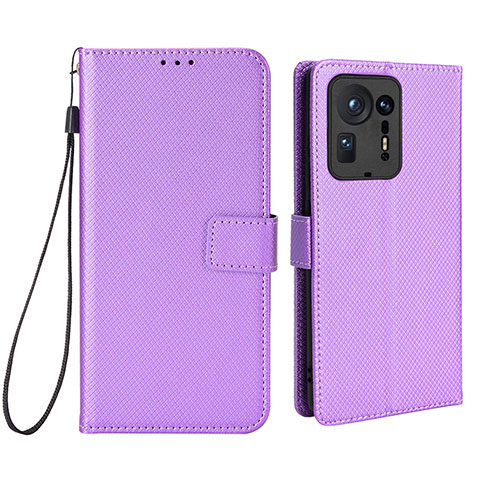 Funda de Cuero Cartera con Soporte Carcasa BY6 para Xiaomi Mi Mix 4 5G Morado