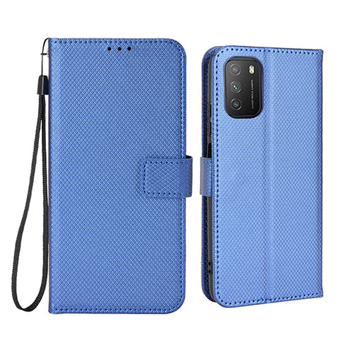 Funda de Cuero Cartera con Soporte Carcasa BY6 para Xiaomi Poco M3 Azul