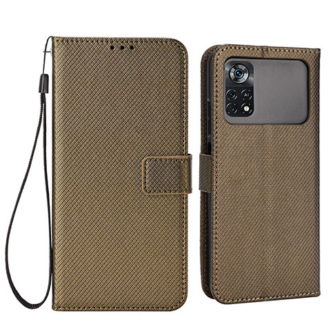 Funda de Cuero Cartera con Soporte Carcasa BY6 para Xiaomi Poco M4 Pro 4G Marron