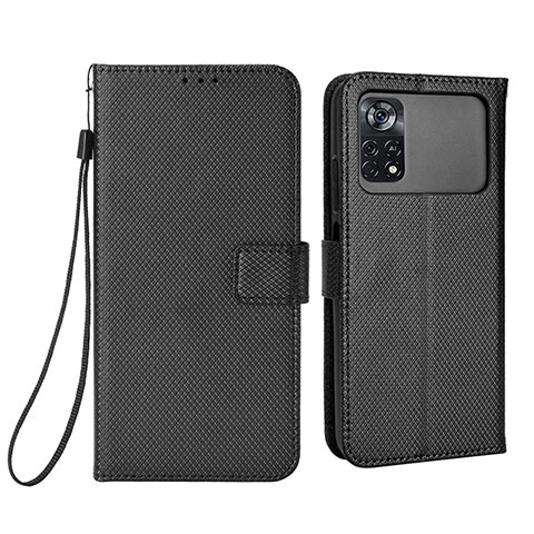 Funda de Cuero Cartera con Soporte Carcasa BY6 para Xiaomi Poco M4 Pro 4G Negro