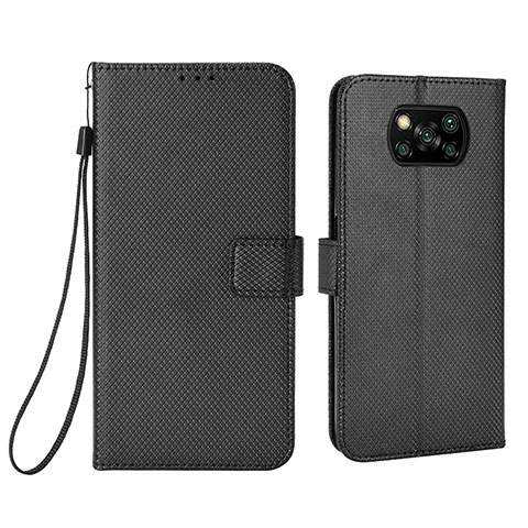 Funda de Cuero Cartera con Soporte Carcasa BY6 para Xiaomi Poco X3 NFC Negro