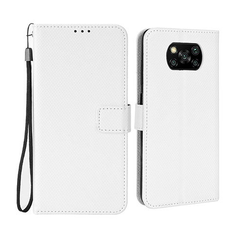 Funda de Cuero Cartera con Soporte Carcasa BY6 para Xiaomi Poco X3 Pro Blanco