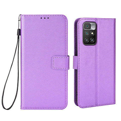 Funda de Cuero Cartera con Soporte Carcasa BY6 para Xiaomi Redmi 10 (2022) Morado