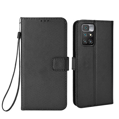 Funda de Cuero Cartera con Soporte Carcasa BY6 para Xiaomi Redmi 10 (2022) Negro