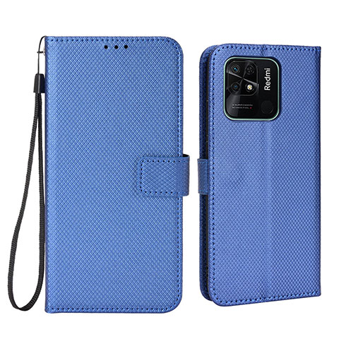 Funda de Cuero Cartera con Soporte Carcasa BY6 para Xiaomi Redmi 10 Power Azul