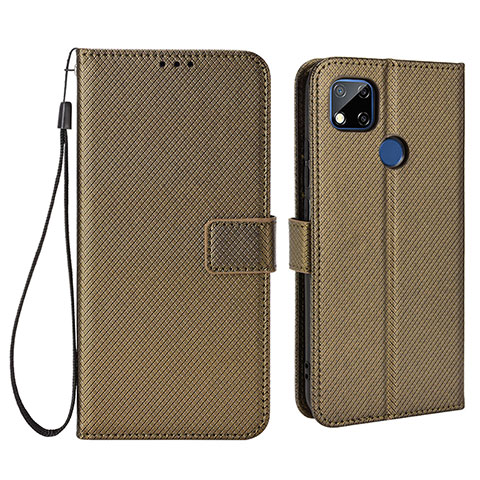 Funda de Cuero Cartera con Soporte Carcasa BY6 para Xiaomi Redmi 9 India Marron