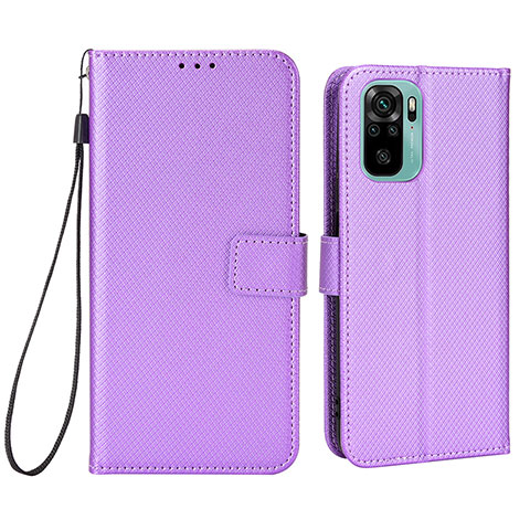 Funda de Cuero Cartera con Soporte Carcasa BY6 para Xiaomi Redmi Note 10 4G Morado