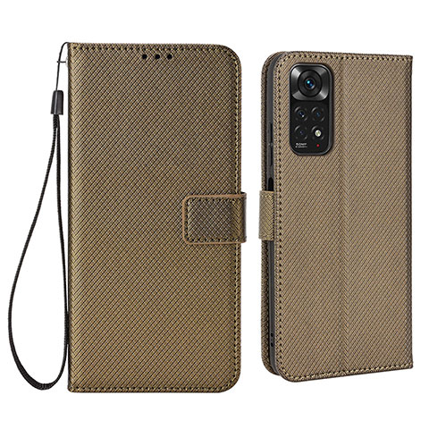 Funda de Cuero Cartera con Soporte Carcasa BY6 para Xiaomi Redmi Note 11 4G (2022) Marron