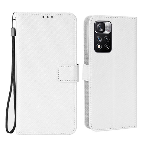 Funda de Cuero Cartera con Soporte Carcasa BY6 para Xiaomi Redmi Note 11 Pro+ Plus 5G Blanco