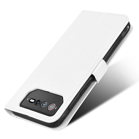 Funda de Cuero Cartera con Soporte Carcasa BY7 para Asus ROG Phone 6 Blanco