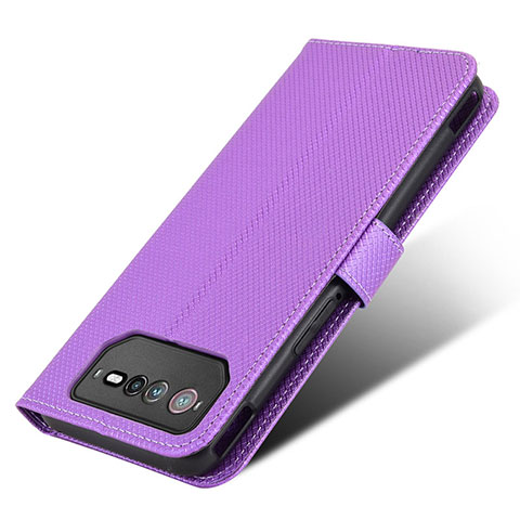 Funda de Cuero Cartera con Soporte Carcasa BY7 para Asus ROG Phone 6 Morado