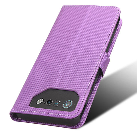 Funda de Cuero Cartera con Soporte Carcasa BY7 para Asus ROG Phone 7 Ultimate Morado