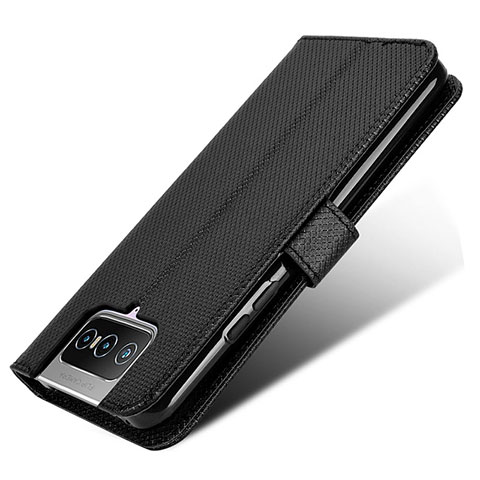 Funda de Cuero Cartera con Soporte Carcasa BY7 para Asus Zenfone 7 Pro ZS671KS Negro