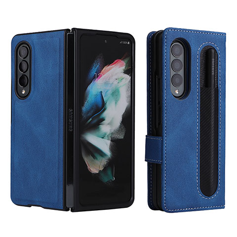 Funda de Cuero Cartera con Soporte Carcasa BY7 para Samsung Galaxy Z Fold3 5G Azul