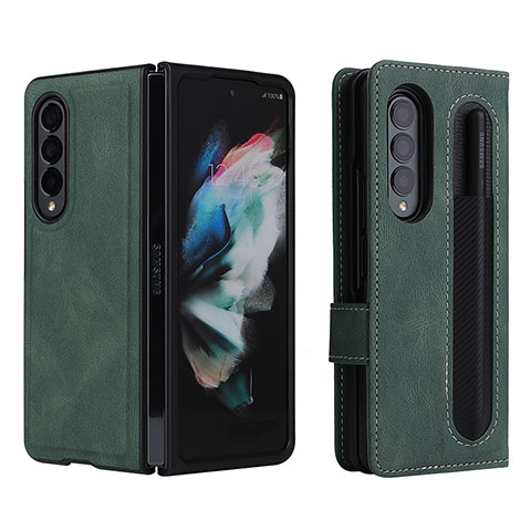 Funda de Cuero Cartera con Soporte Carcasa BY7 para Samsung Galaxy Z Fold3 5G Verde