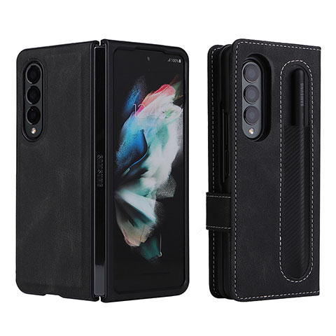 Funda de Cuero Cartera con Soporte Carcasa BY7 para Samsung Galaxy Z Fold4 5G Negro