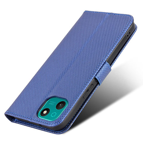 Funda de Cuero Cartera con Soporte Carcasa BY7 para Wiko T10 Azul