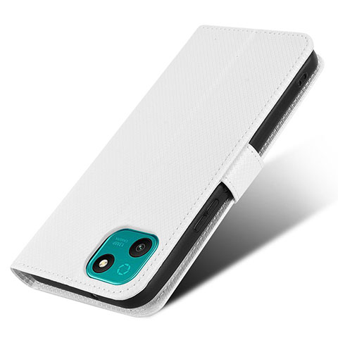 Funda de Cuero Cartera con Soporte Carcasa BY7 para Wiko T10 Blanco