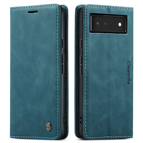 Funda de Cuero Cartera con Soporte Carcasa C01S para Google Pixel 6 5G Azul