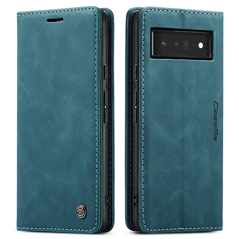 Funda de Cuero Cartera con Soporte Carcasa C01S para Google Pixel 6 Pro 5G Azul