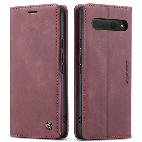 Funda de Cuero Cartera con Soporte Carcasa C01S para Google Pixel 7 Pro 5G Rojo Rosa