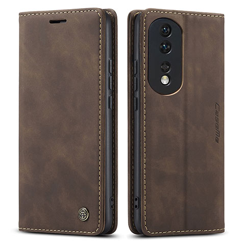 Funda de Cuero Cartera con Soporte Carcasa C01S para Huawei Honor 80 5G Marron