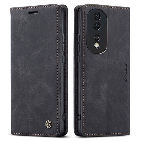 Funda de Cuero Cartera con Soporte Carcasa C01S para Huawei Honor 80 Pro 5G Negro