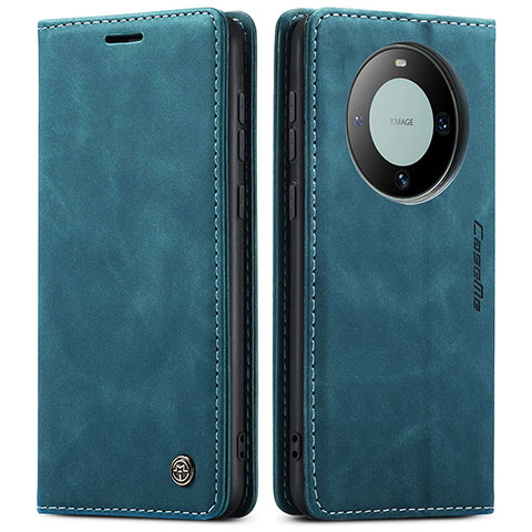 Funda de Cuero Cartera con Soporte Carcasa C01S para Huawei Mate 60 Azul