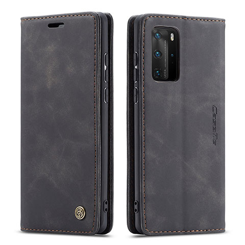 Funda de Cuero Cartera con Soporte Carcasa C01S para Huawei P40 Pro Negro