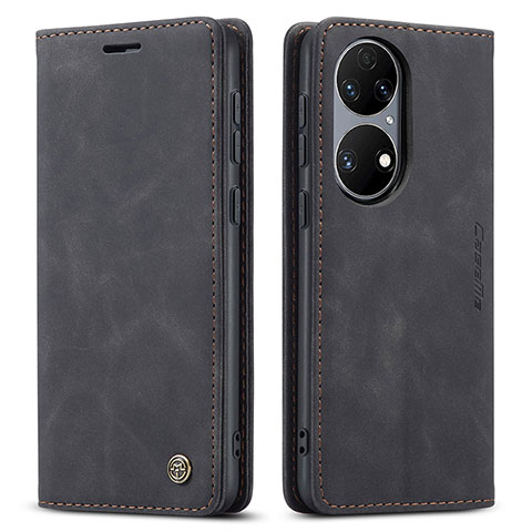 Funda de Cuero Cartera con Soporte Carcasa C01S para Huawei P50 Pro Negro