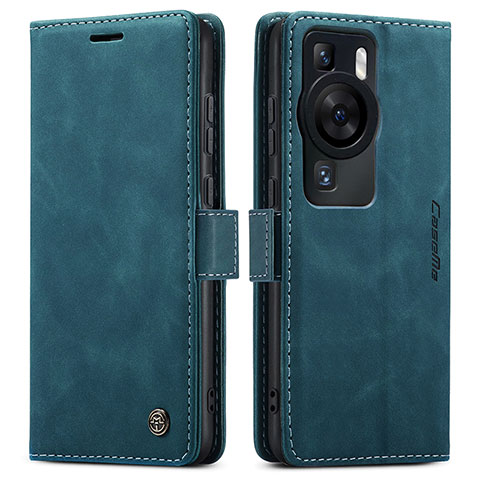 Funda de Cuero Cartera con Soporte Carcasa C01S para Huawei P60 Pro Azul